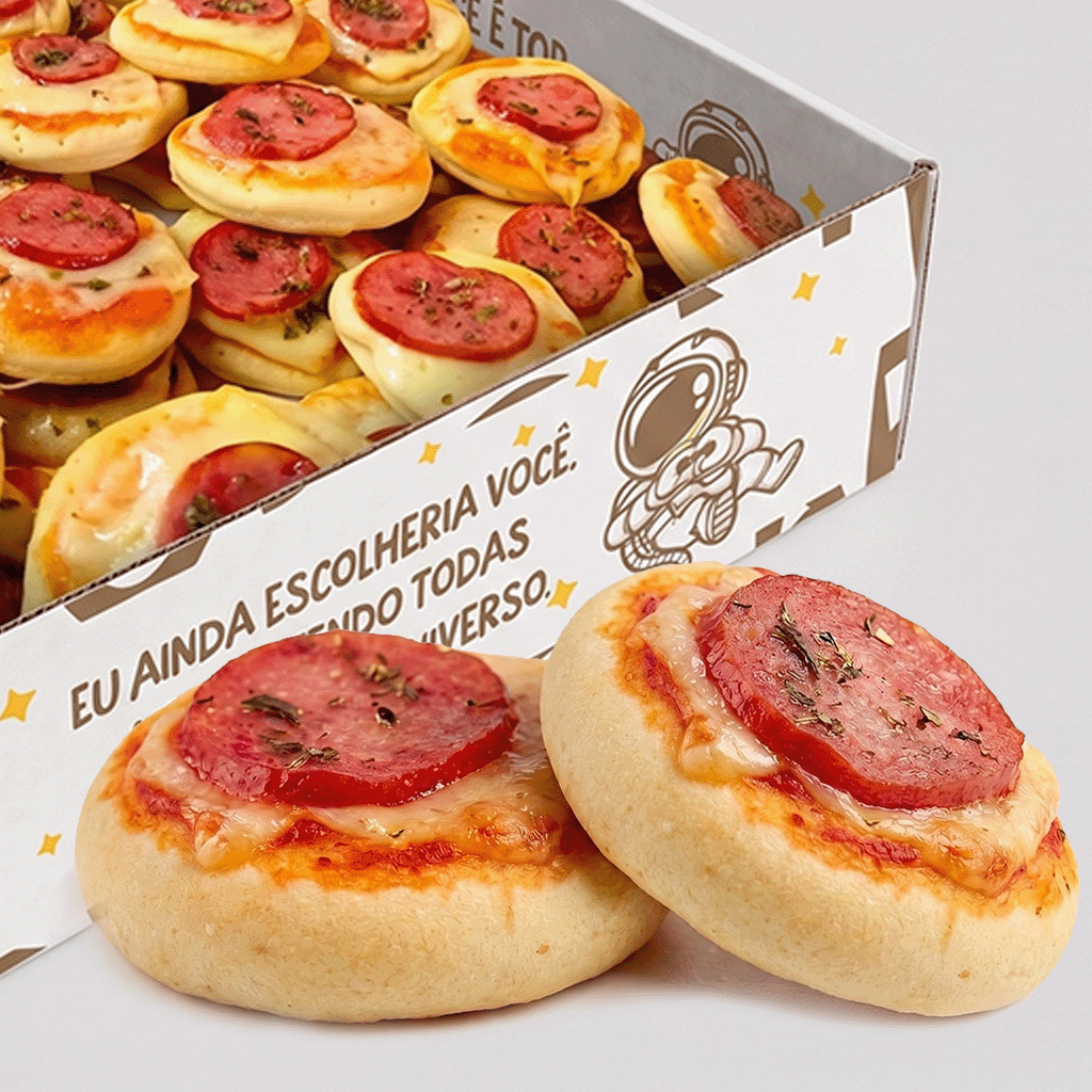 Mini Pizza (Calabresa, 4 Queijos, Marguerita, Al Pesto, Sensação)