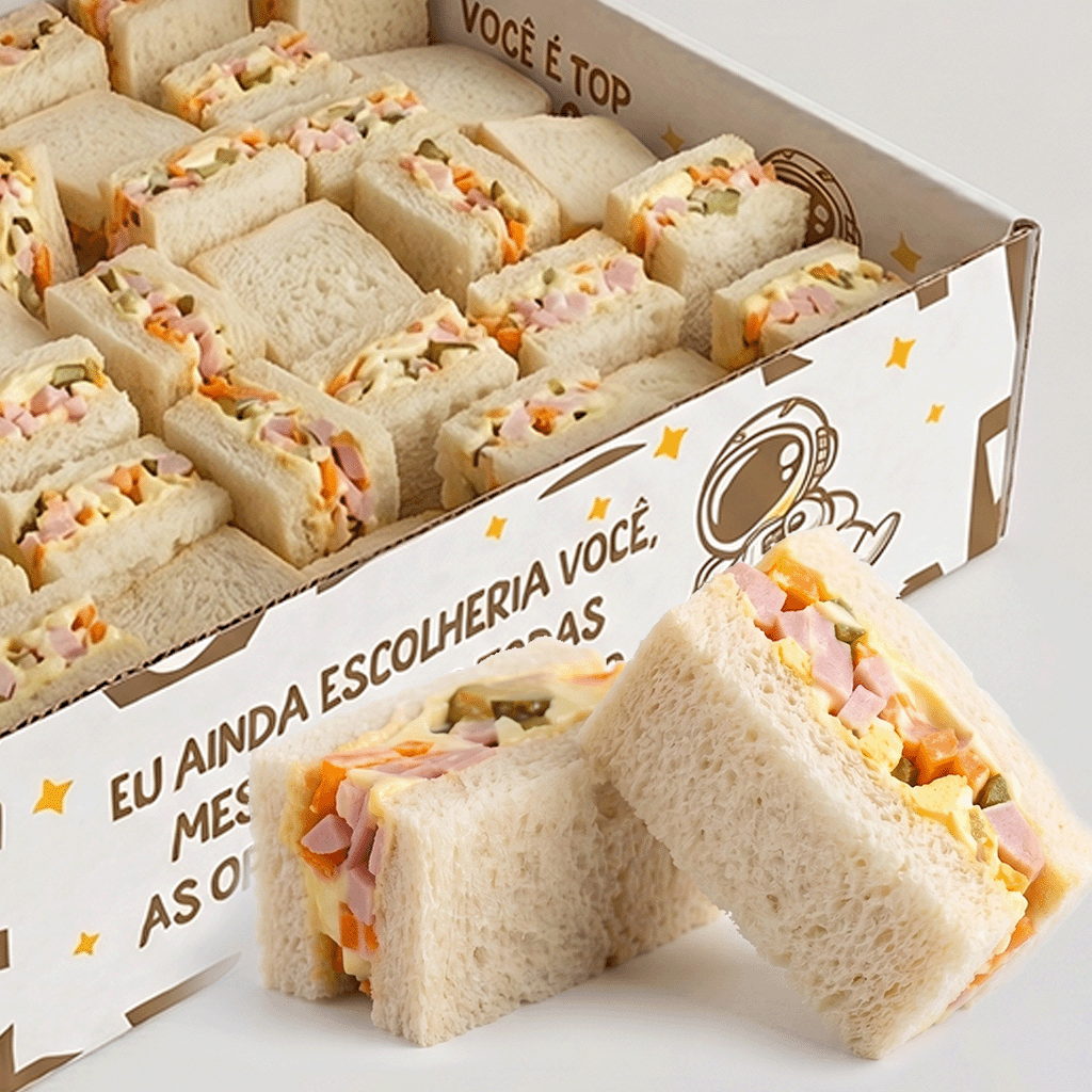 Sanduichinho Fechado (Maionese, queijo, presunto, cenoura e picles)